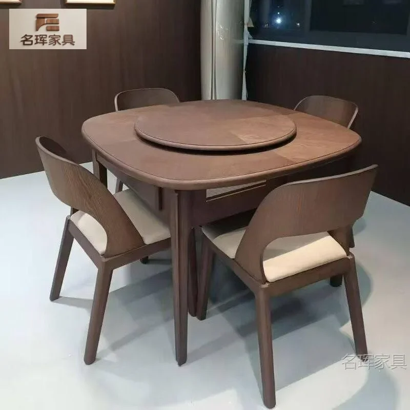 Automatic Solid Wood Mahjong Table Round Dining Table Dual Purpose Household Electric Silent Mahjong Machine Integrated