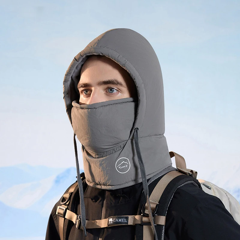 2 قطعة قبعة الشتاء الدافئة مع قناع الرقبة أدفأ 3 في 1 يندبروف بالاكلافا للرجال النساء ملثمين قبعة الدراجات الطقس البارد حماية #2