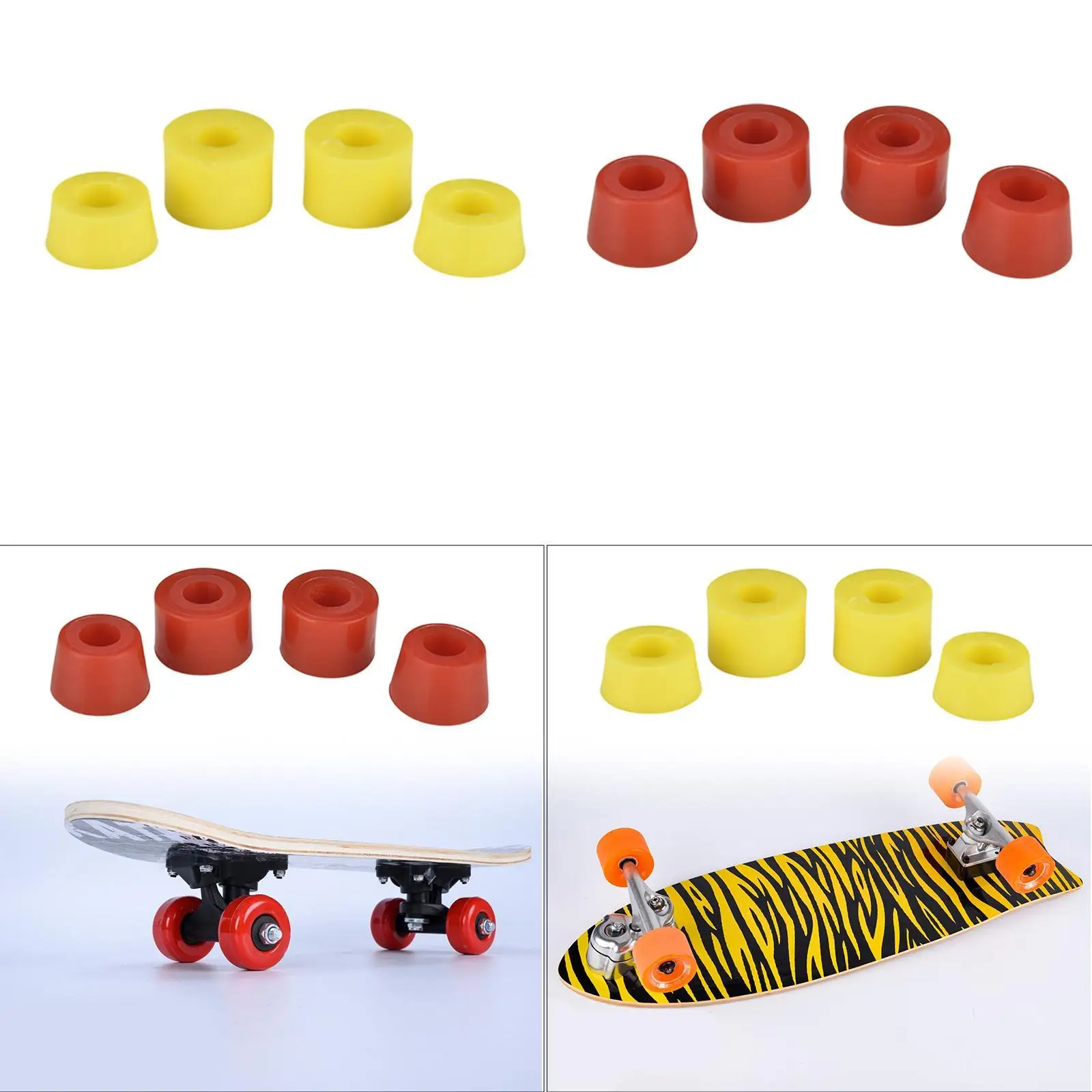 Skateboard Bushings Shock Absorber Lightweight Cups Wheels Axle Bushings for Outdoor Sports Enthusiasts Longboard Cruisers