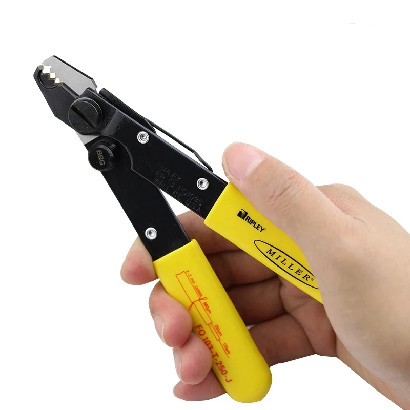 

Оригинальный стриппер для оптоволокна с тремя отверстиями FO103-T-250-J, зажим для зачистки волокон Miller, клещи для зачистки оптоволокна