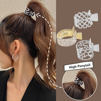 Fashion Zircon Pearl Metal Hair Claw High Ponytail Holder for Women Girls 2022 New Trendy Korea Luxury Hair Clip Accessories