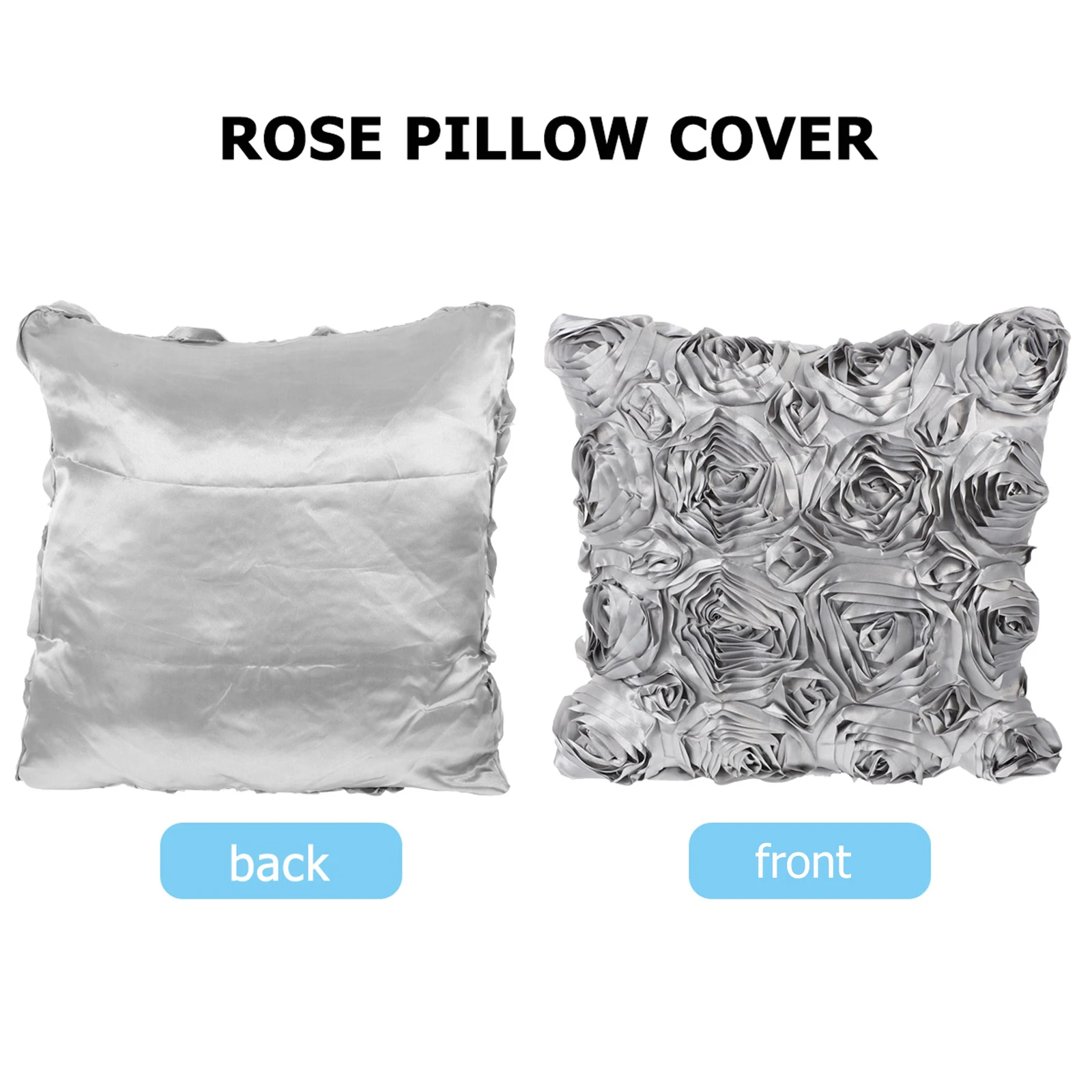 

Rose Flower Decorative Pillowcase Satin Silk Valentine Romantic Cover For Home Office Cafe Restaurant Car Hotel Shop