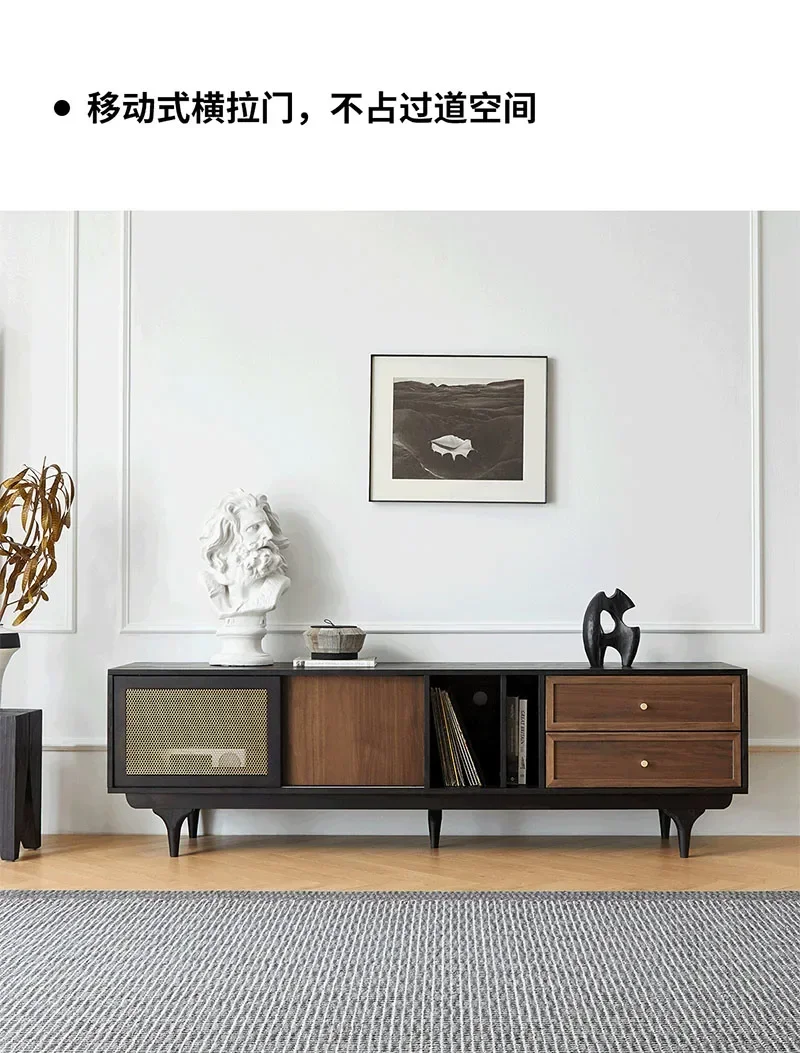 N الشمال منتصف الطراز القديم خزانة تلفزيون من الخشب الصلب بسيطة الحديثة مصمم شقة صغيرة غرفة المعيشة فيلم وخزانة التلفزيون #5