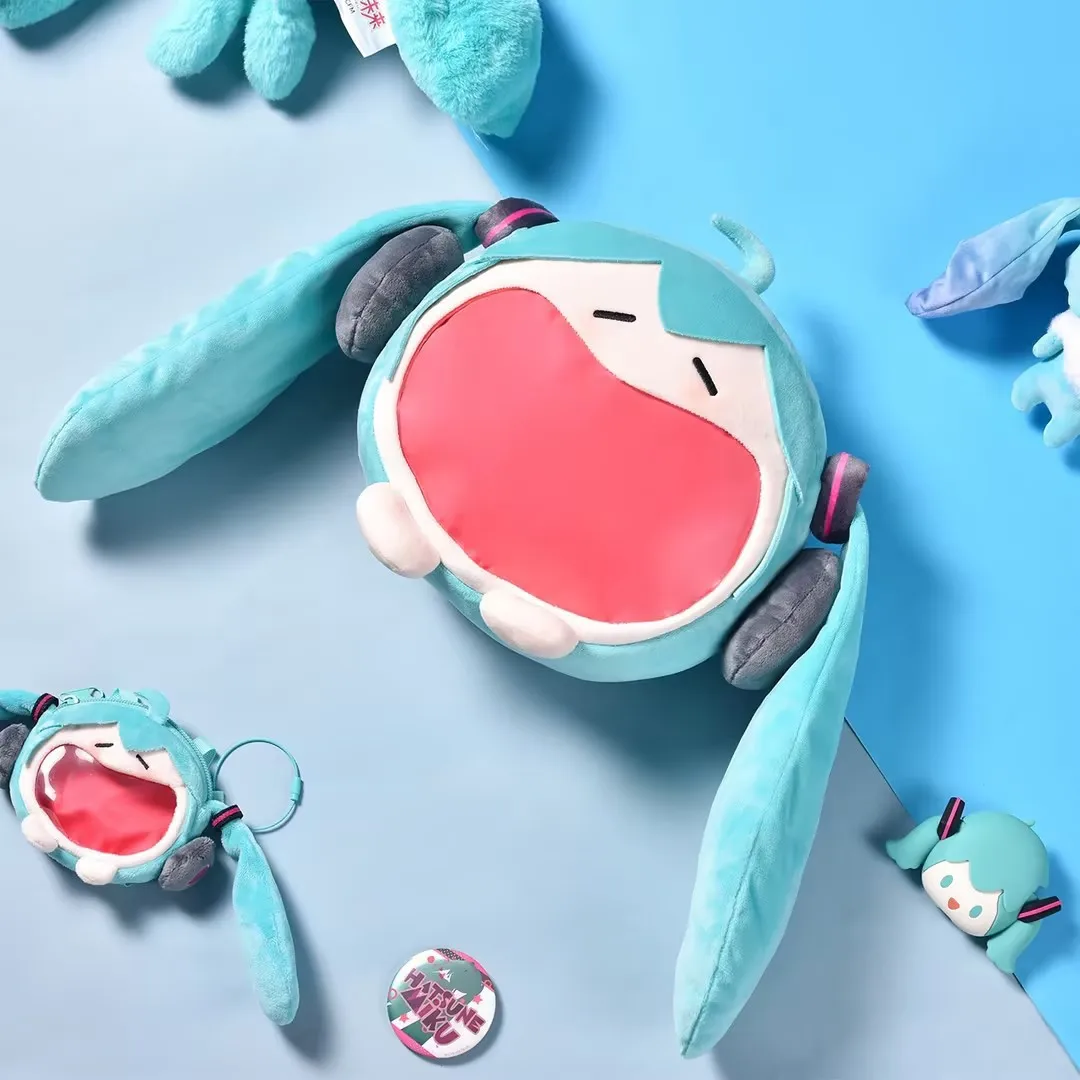 Kawaii Hatsune Miku versie tas Kawaii multifunctionele pluche tas hoofdtelefoon opbergpakket zak portemonnee schattig rugzak cadeau