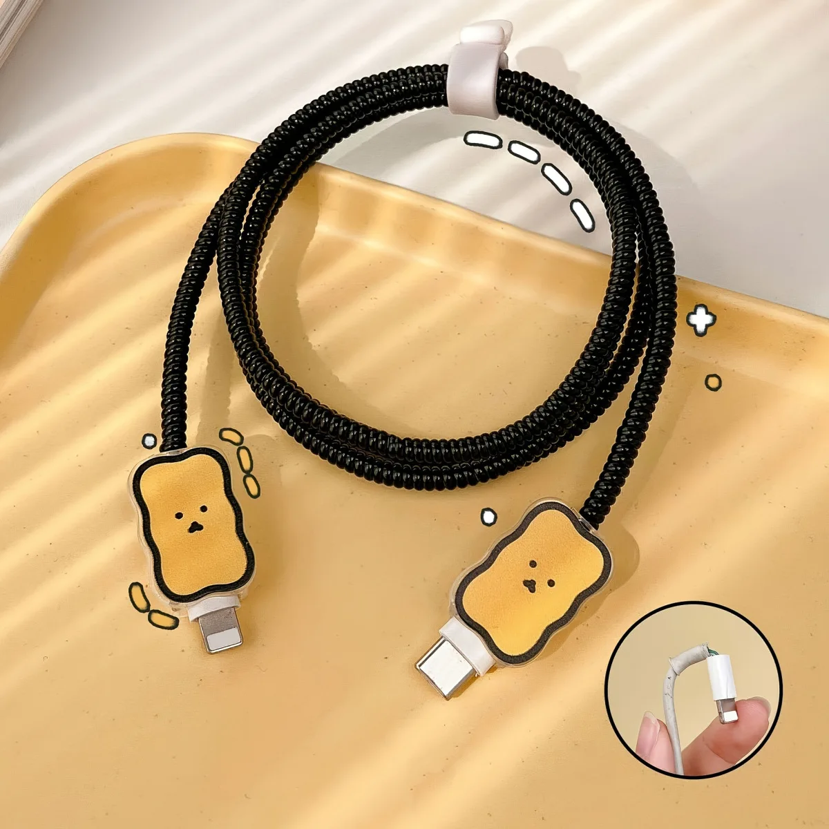 Cute Bear 3D Cartoon Cable Protector For iPhone / iPad 18W/20W Charger Case Phone Wire Cord Organizers