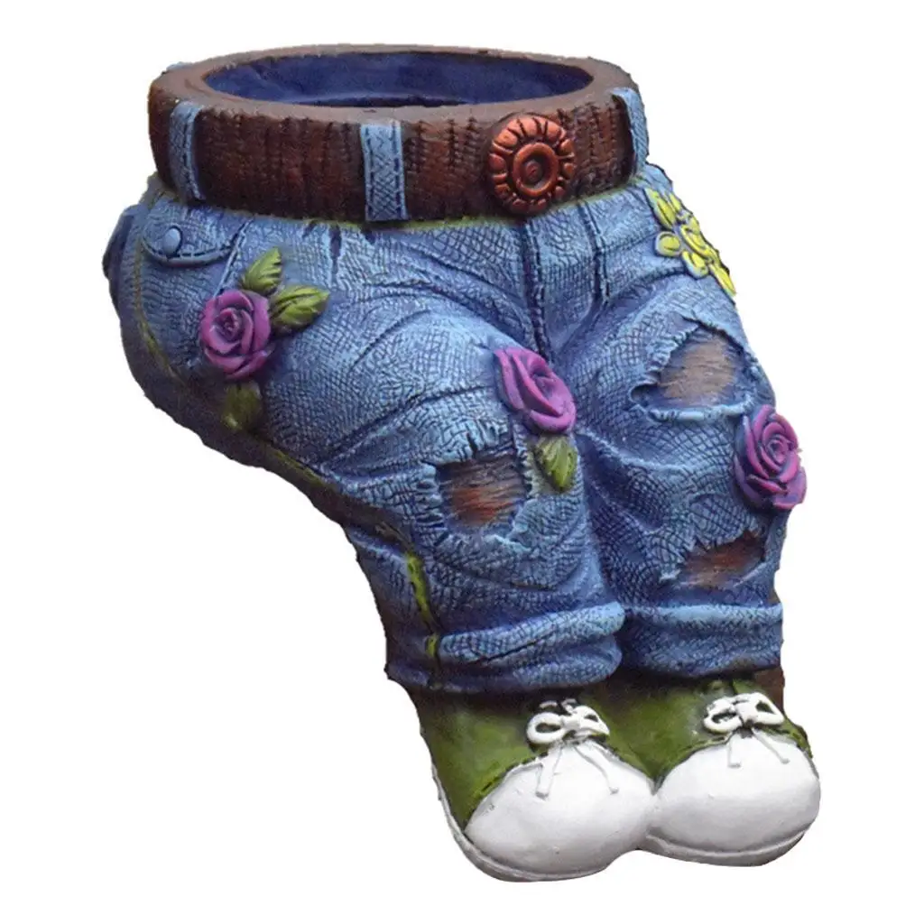 Blue Durable Jeans Shape Figurines Planter Any Garden Or Home D cor Best Gift Jeans Shaped Plant Pot