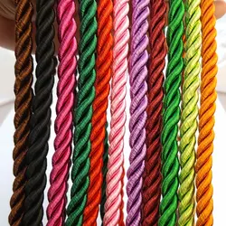 2 Meters 8MM Satin Polyester Cords Three strands of Rope Silk thread Rope Diy Jewelry Findings Accessories wholesale