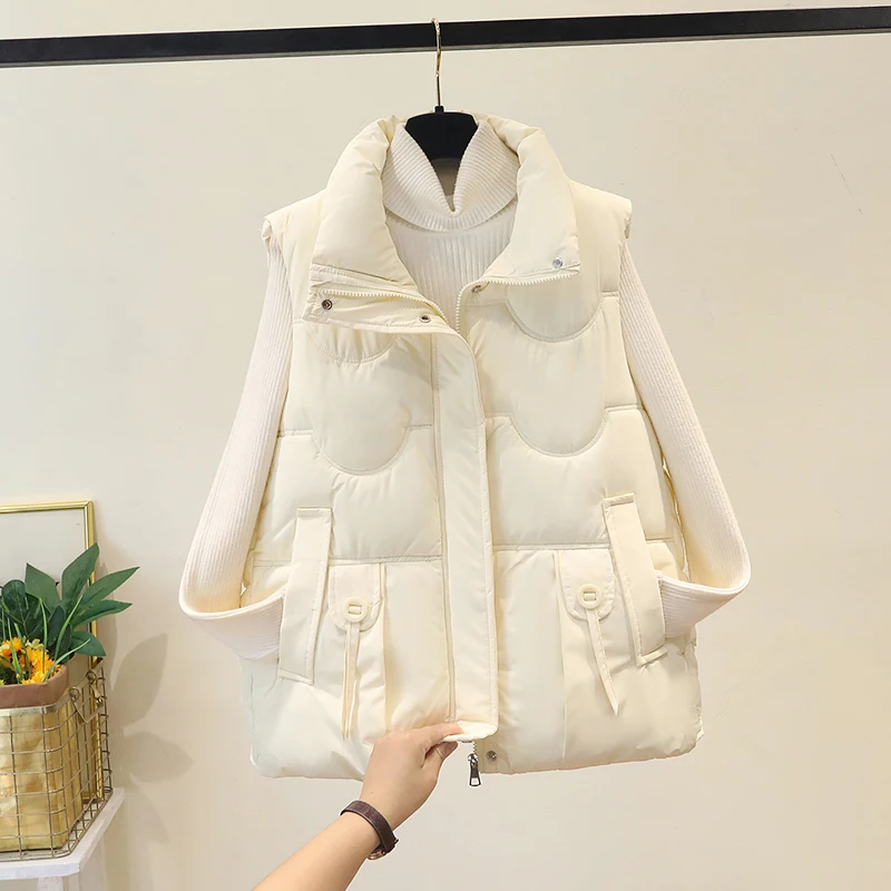 

Новинка 2024, женский спортивный жилет с подкладкой, тюре, осенне-зимняя верхняя одежда, стеганый жилет, топ, качественная застежка-молния