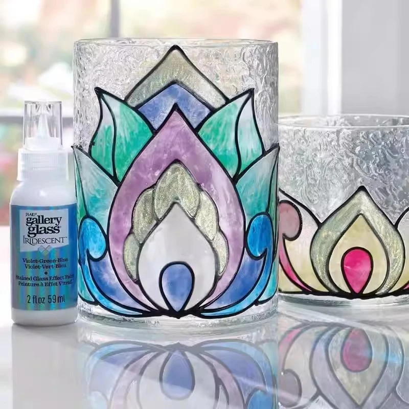 59ML Glass Pigments Handmade DIY Window Glass Ceramic Handicrafts Surface Painting Doodle Coloring Auxiliary Glass Pigments
