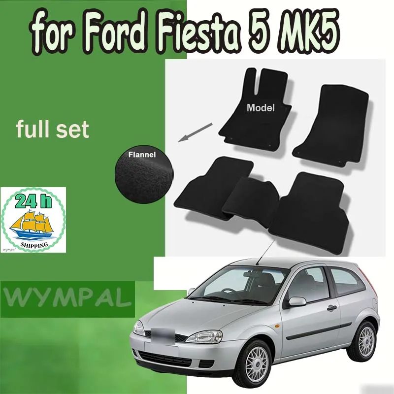 

Flannel Car Floor Mats For Ford Fiesta 5 MK5 Ford Classic 2003~2008 Rugs Panel Footpads Carpet Cover Pad Anti-slip Foot
