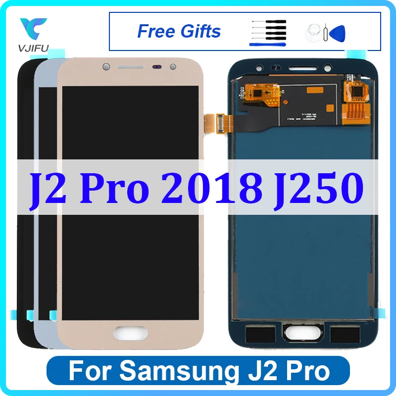 LCD For Samsung Galaxy J2 Pro 2018 J250 Display Touch Screen J250M J250F Digitizer Assembly Replacement Brightness Adjustable