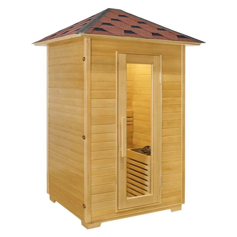 Cheap Canada Hemlock Wooden Steam Sauna House Outdoor Sauna With Tent