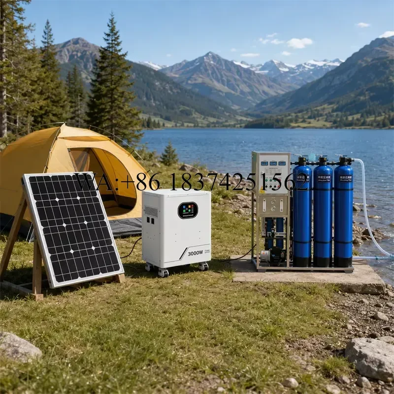 Wmwmnu 500LPH Solar Powered RO Water Purifier for Industrial Seawater Desalination with Photovoltaic Power Generation and