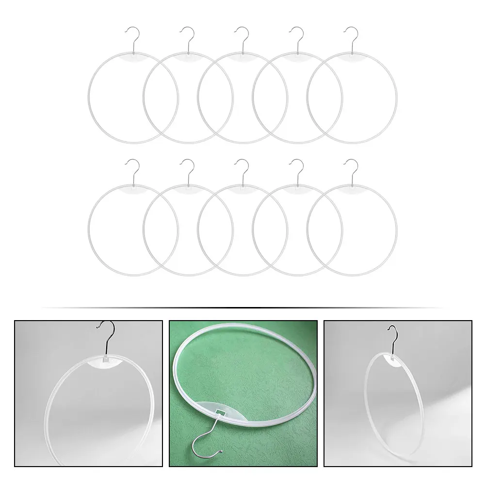 

10 Pcs Round Bikini Display Rack White Plastic Circle Hangers 31cm Multipurpose Closet ganizers Household Hangers Briefs Ring