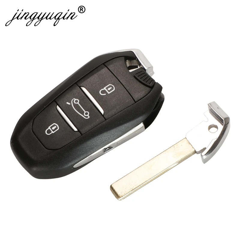 Jingyuqin dla Citroen DS4 DS5 433MHz PCF7953 ID46 Hitag2 Chip inteligentny Keyless Go VA2 HU83 oryginalne części zdalny klucz 3BTN oryginalna fabryka