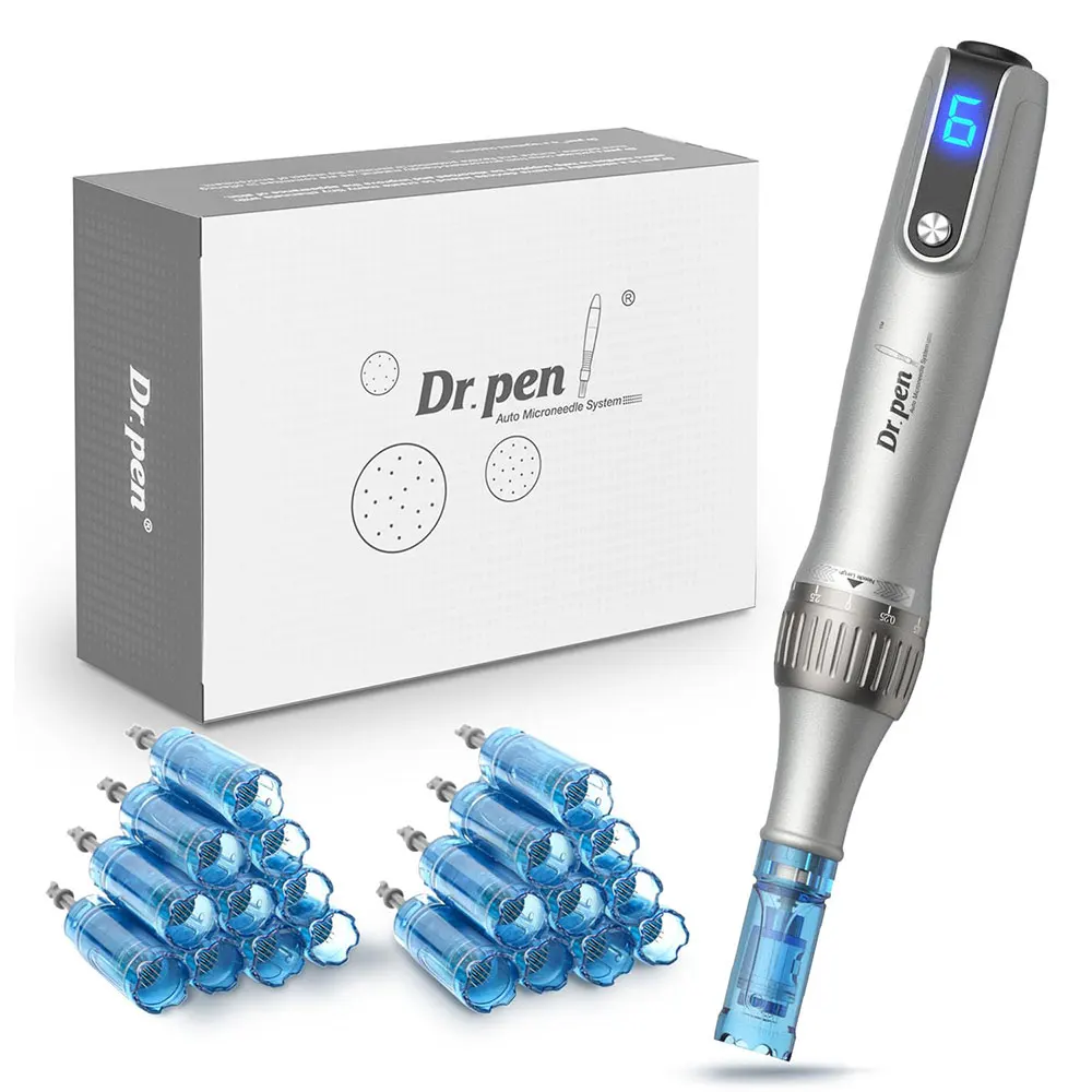 Dr Pen-Stylo Derma Microneedling Professionnel Sans Fil Ultima M8S, Original, avec 20 Cartouches Grosses, Machine de miles à Usage Domestique