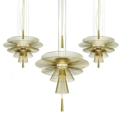 Modern Iron Art Chandeliers LED Flying Saucer Pendant Lights Nordic Designer Creative Bar Dinning Room Art Decor Light Fixtures