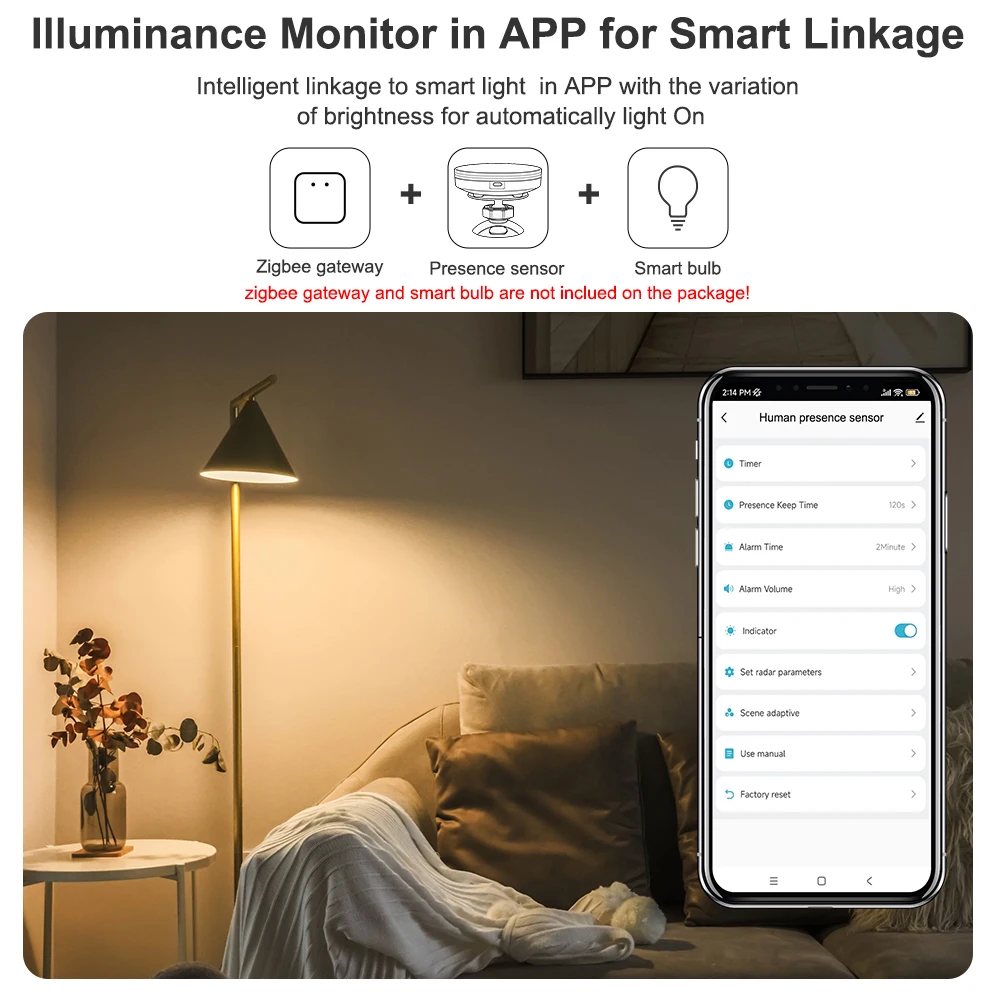 Millimeter Wave Human Presence Detector Tuya WiFi /Zigbee MmmWave Smart Human Body PIR Sensor Works With Tuya Hub Home Assistant