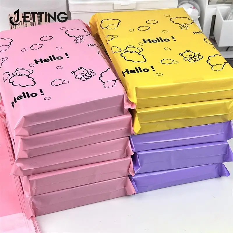 10pc Pink Waterproof Self Adhesive Seal Pouch Shipping Mailing Bag Colorful Bear Courier Bag Envelope Packaging Bag