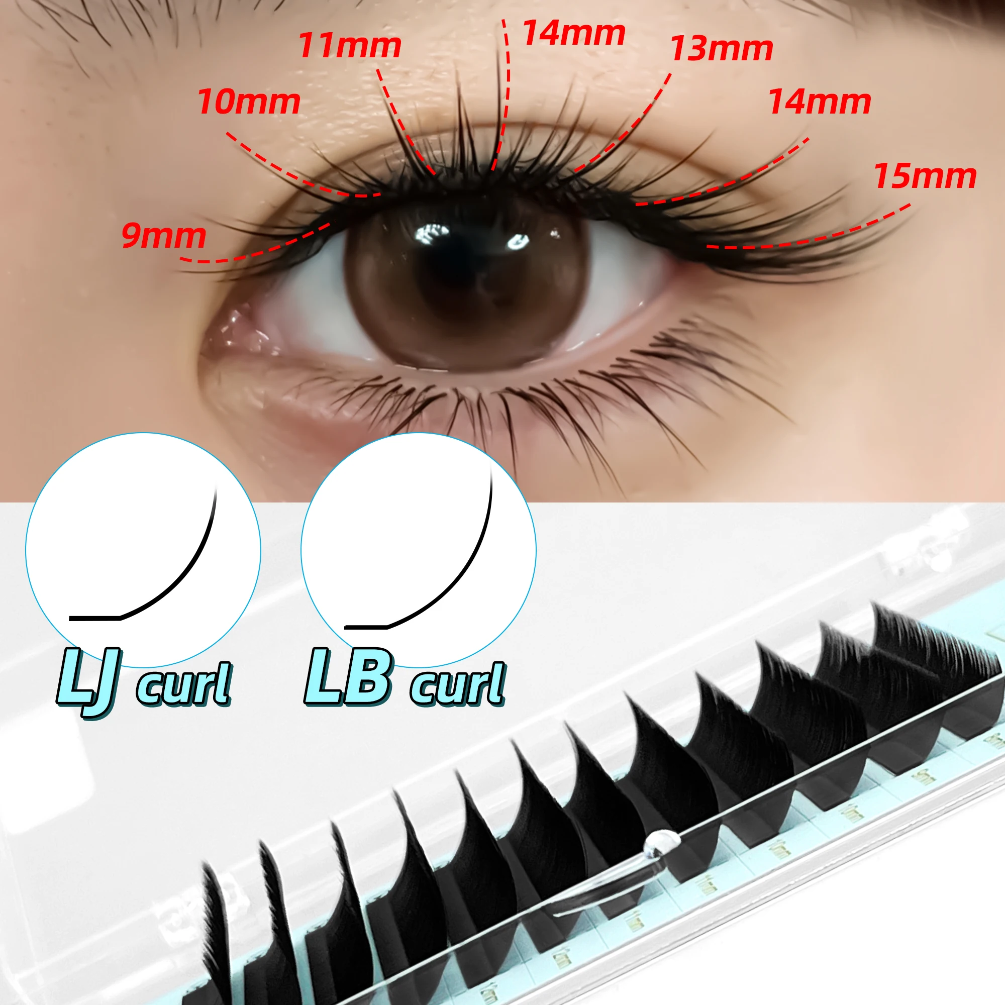 

Abonnie LJ Curl Cashmere Classic Eyelash Extensions LB curl Fluffy Eyelashes Matte Black
