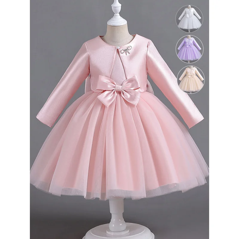 

2025Girls' New Summer Dress Flower Girl Festival Performance Piano Performance Dress