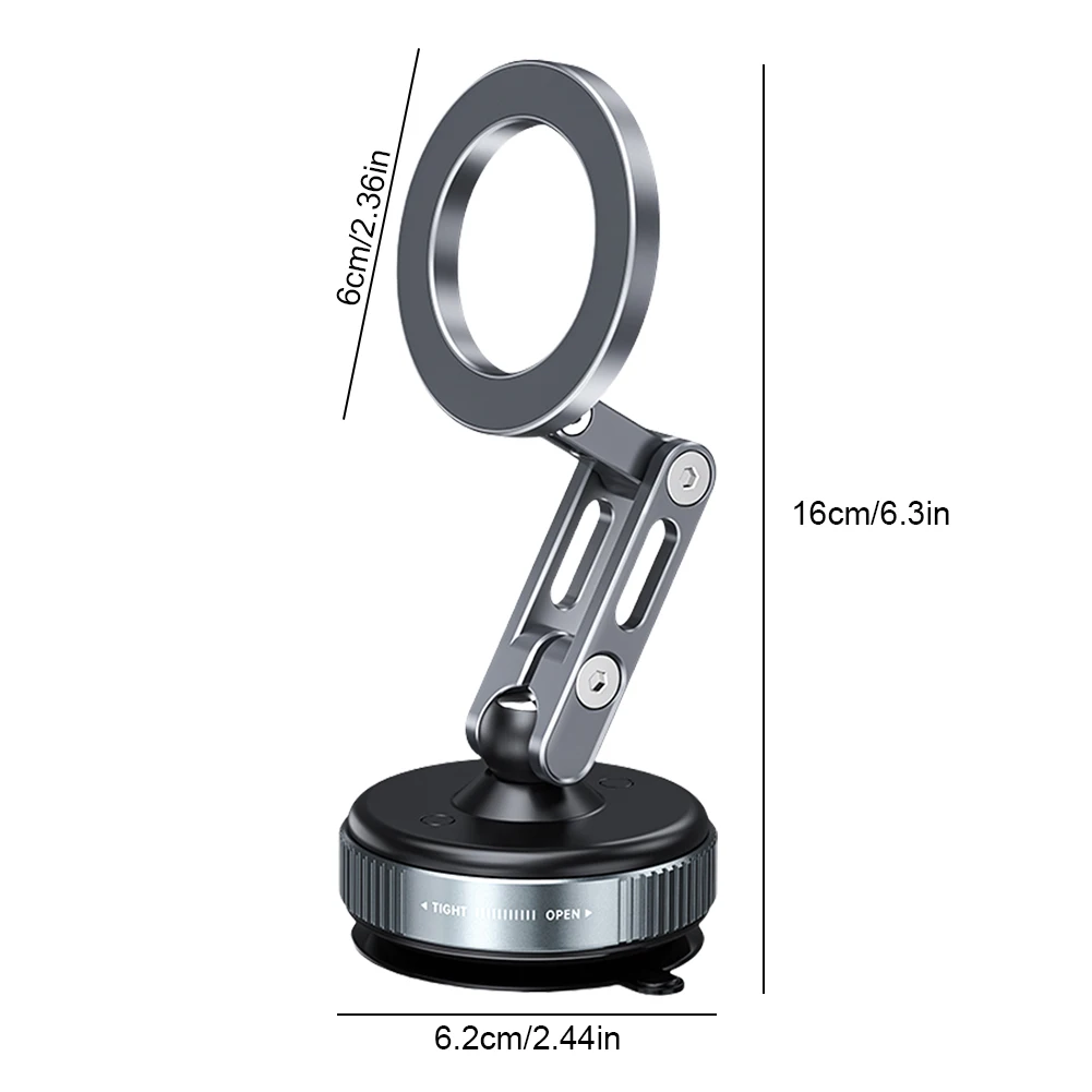 자석식 차량용 핸드폰 거치대 360도 회전 진공 흡착식 핸드폰 스탠드 아이폰 16/15/14/13/12 플러스/프로/맥스/미니용