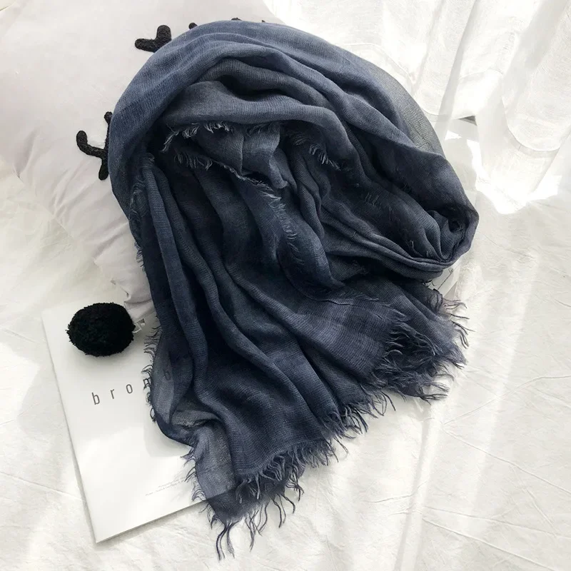 

Cotton Scarf Women's Autumn and Winter New Double-layer Dirty-dyed Plaid Shawl Literary Weaving Ethnic Style Men's Scarf