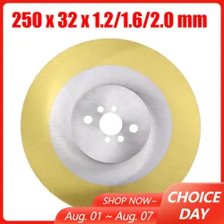 250mm HSS Circular Saw Blade 1.2/1.6/2.0mm Thickness Cutting Disc for Steel Copper Iron Aluminum Metal Pipe Cutting Metal Blade