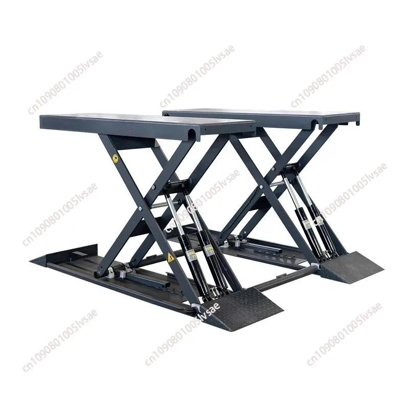 

​4.5ft Ultra Low Profile Mid Rise Scissor Lift 4 Hydraulic Cylinders Auto Lift Reinforced Steel Arms