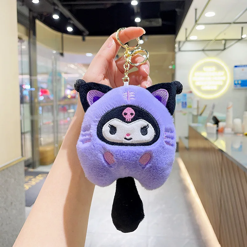 Sanrioed Plush Toys Cinnamoroll Kuromi My Melody Anime Cute Plushie Keychain Pendant Cartoon Stuffed Toy for Children Girls Gift