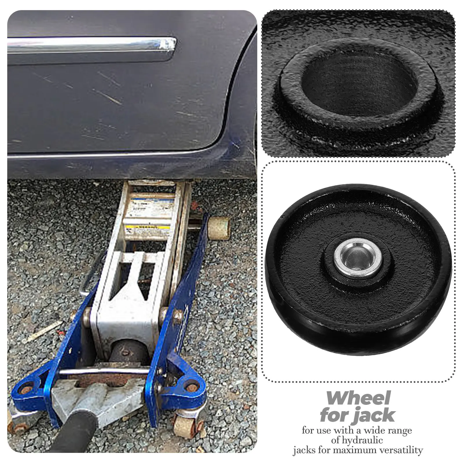 Universal Jack Wheel Thickened Sturdy Bearing Roller Multi-Use Jack Part Replacement Accessory for Hydraulic Horizontal Jacks