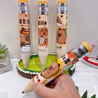 12Pcs/Set Capybara 2.8cm Big Pencil Cartoon Wooden Pencil HB 2B Pencil School Office Stationery Professional Exam Drawing