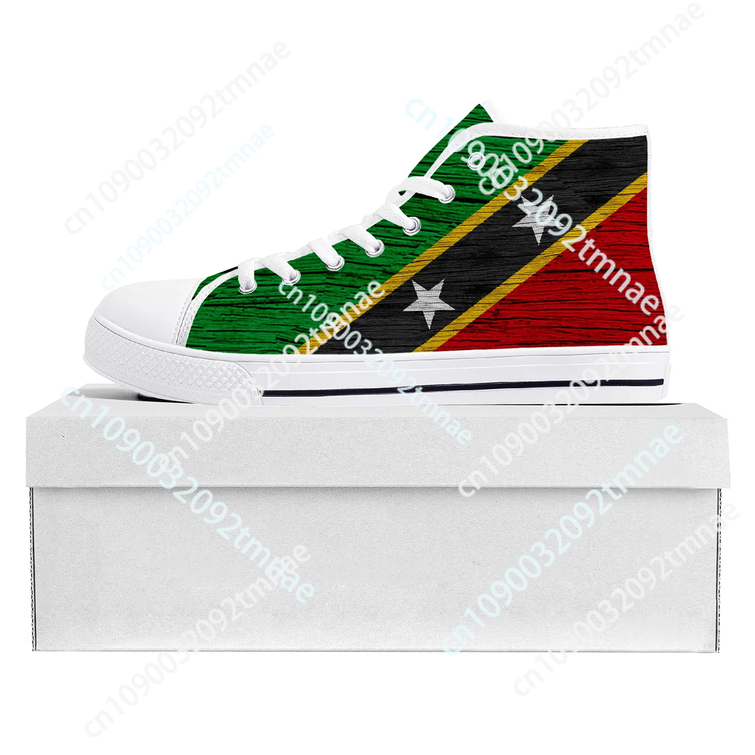 

St Kitts and Nevis Flag High Top High Quality Sneakers Mens Womens Teenager Canvas Sneaker Casual Couple Shoes Custom Shoe