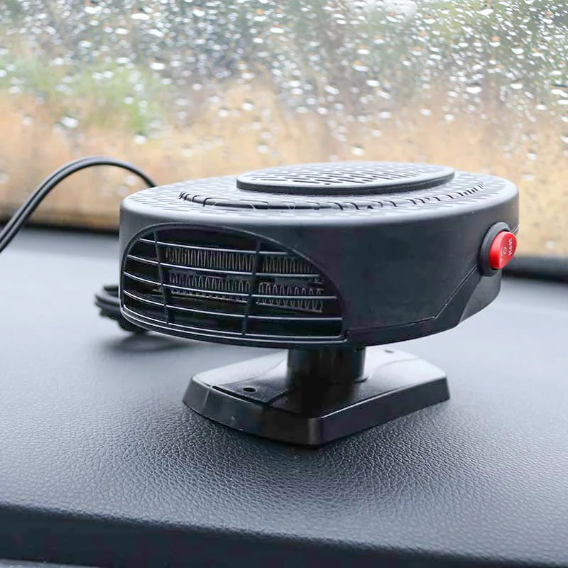 500W Car Heater 12V Winter Windshield Defroster Dashboard Install Heating & Cooling Fan 1.6m Cigarette Lighter Power Cord