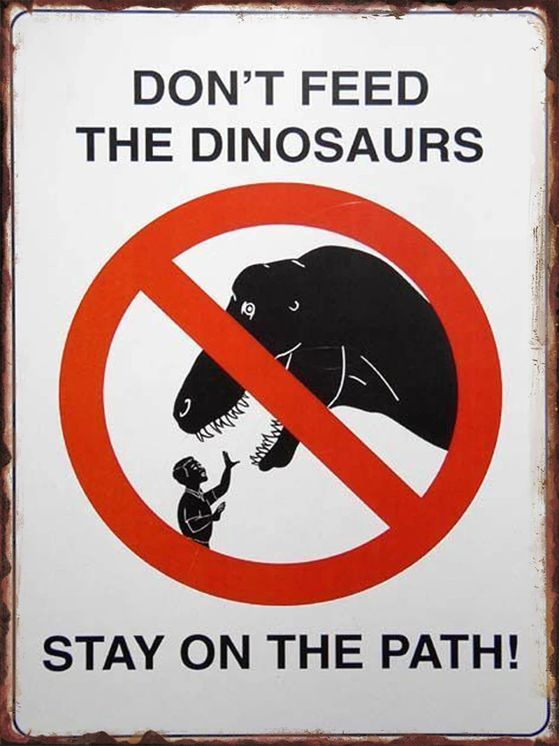 JOCASA Dinosaur Fossils Vintage Metal Tin Sign - 12"x8" Retro Wall Decor For Home, Office, Bar