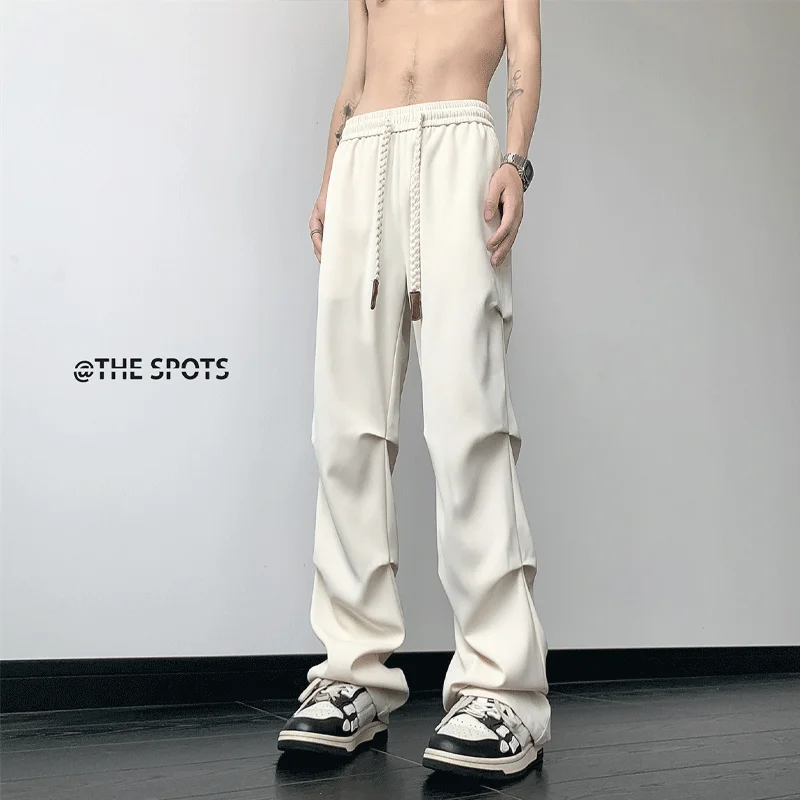 

Cleanfit мужские летние повседневные брюки в американском стиле ретро Vibe High Street свободные прямые брюки драпировка удобная одежда для отдыха