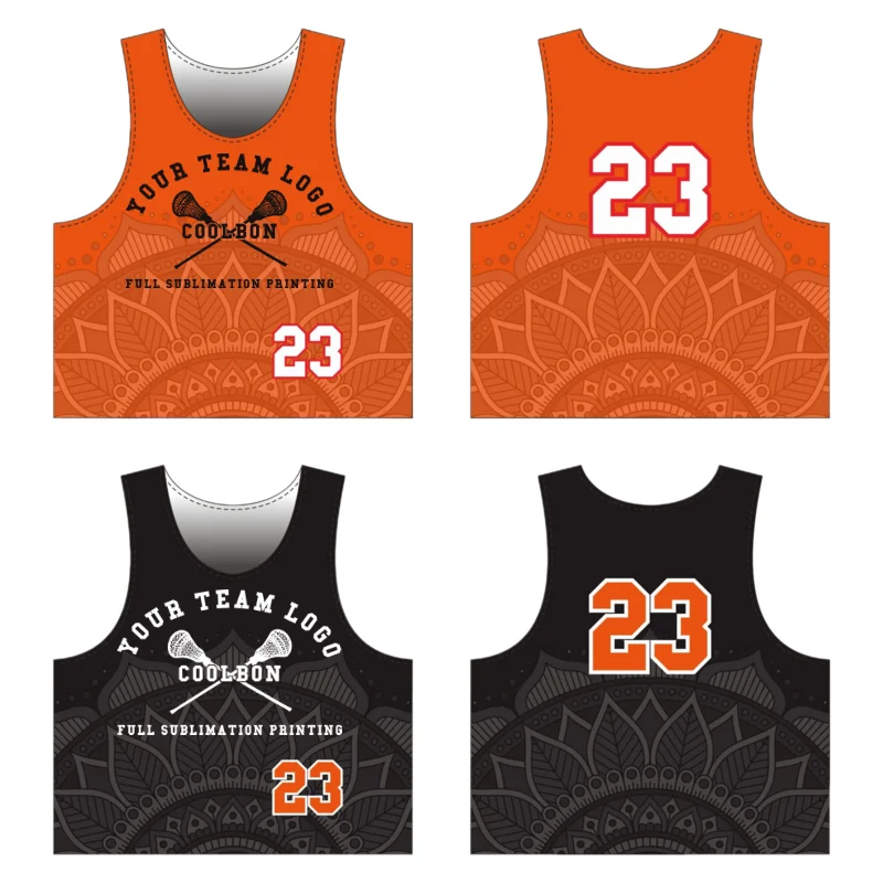 

5PCS Custom Full Sublimation Mens Reversible Lacrosse Pinny Lacrosse Clothes Breathable Lacrosse Pinnies