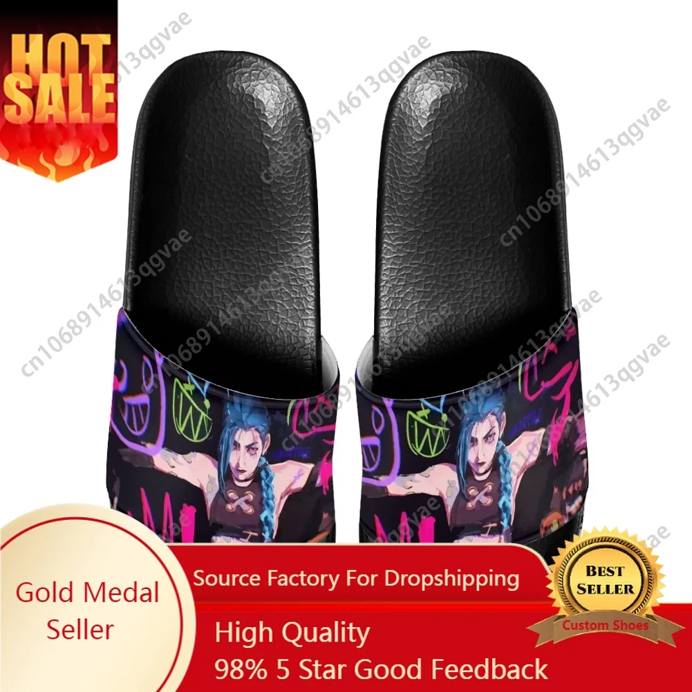 

Anime Game Characters Arcane-Jinx Slippers Home Water Shoes Men Women Teenagers Beach Pool Sandals Custom Made Summer Slipper