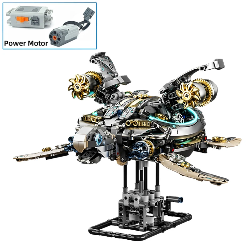 Bloques de construcción mecánicos de tortuga marina, conjunto de bloques de construcción MOC con Motor de potencia, regalos de cumpleaños y Navidad para niños