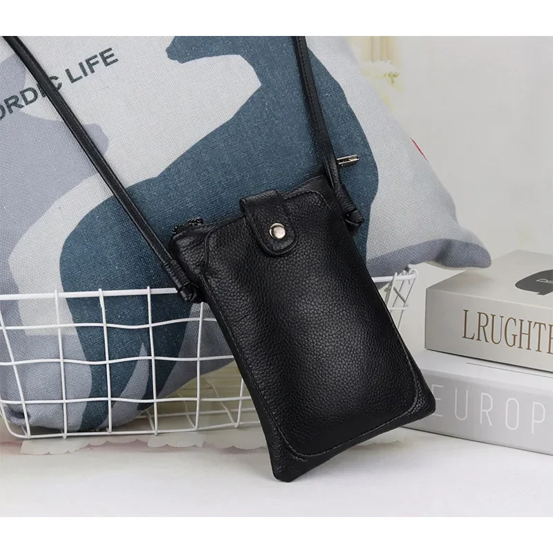 

Mobile phone storage bag, women's mobile phone backpack, shoulder messenger small change bag, leather women's wallet