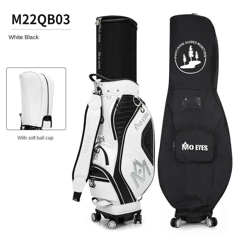 Magic Eye's new product golf bag men's telescopic standard bag three-dimensional molding, four-wheel flat push transport M22QB03