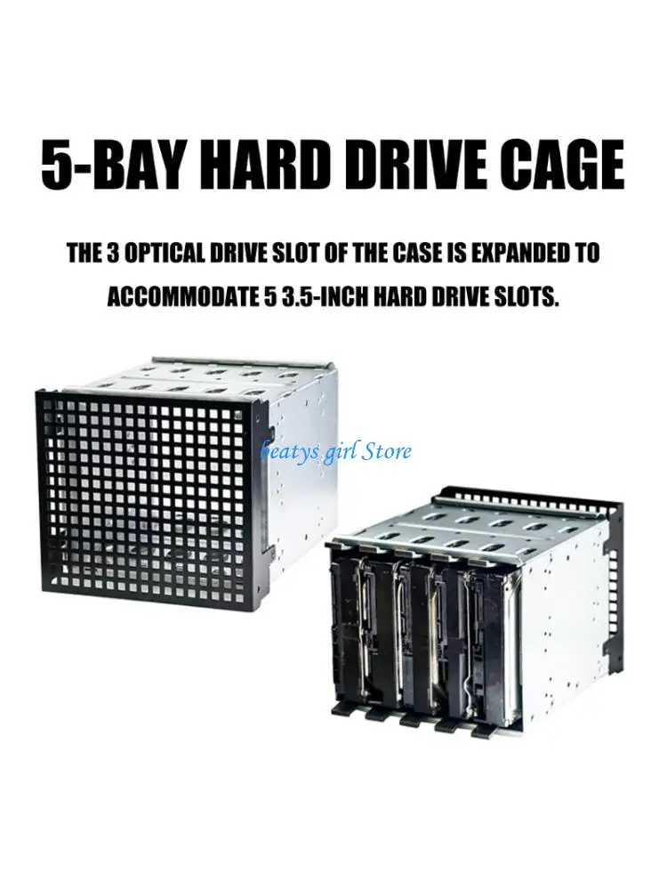C7AB Space Saving 3 To 5 Bay 3.5Inch Hard Drive Enclosure Disk Tray Adapter Replacement for Desktop Servers Accessories
