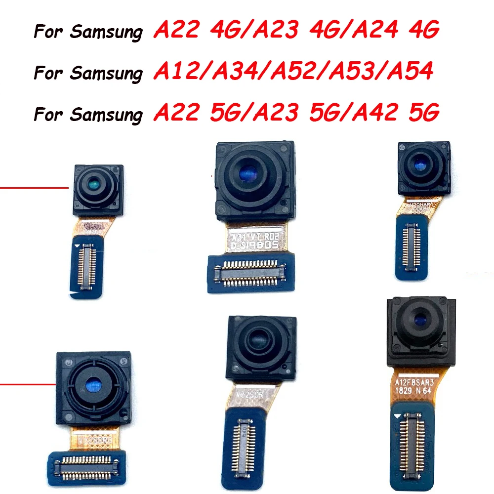 Neue Frontkamera für Samsung A12 A22 A23 A24 4G A22 A23 A33 A42 73 5G A34 A52S A72 A54 Front Wide Rear Kamera Flex kabel