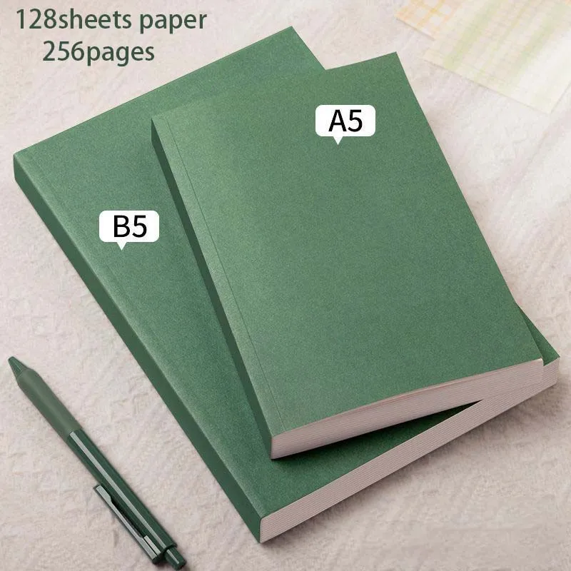 B5 256Pages Drawing Book Blank Drawing Student Notebook Horizontal Line Sketch Book Cardboard Painting Notebook Office Supplies