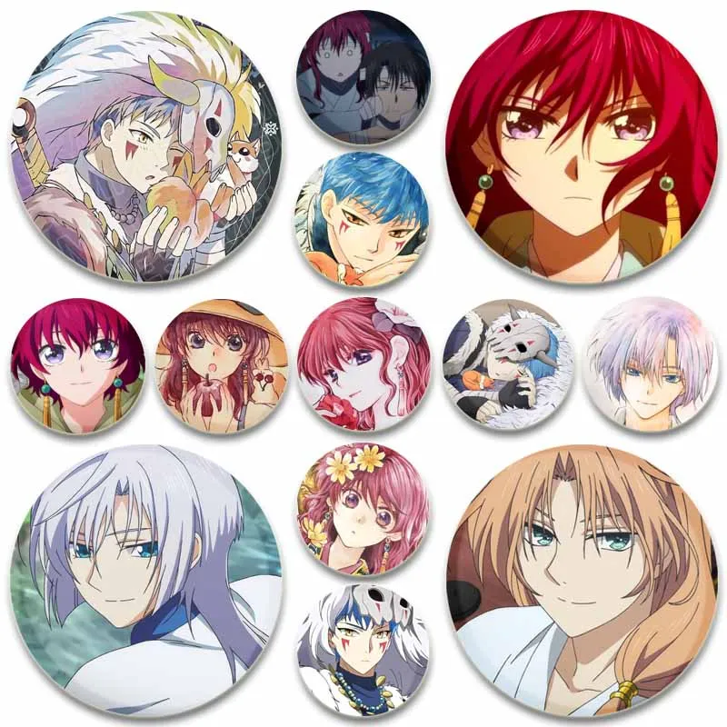 Yona of The Dawn Tinplate Pins Round Cartoon Snap-in Brooches for Backpack Cothes Accessories Anime Collection Badge Decoration