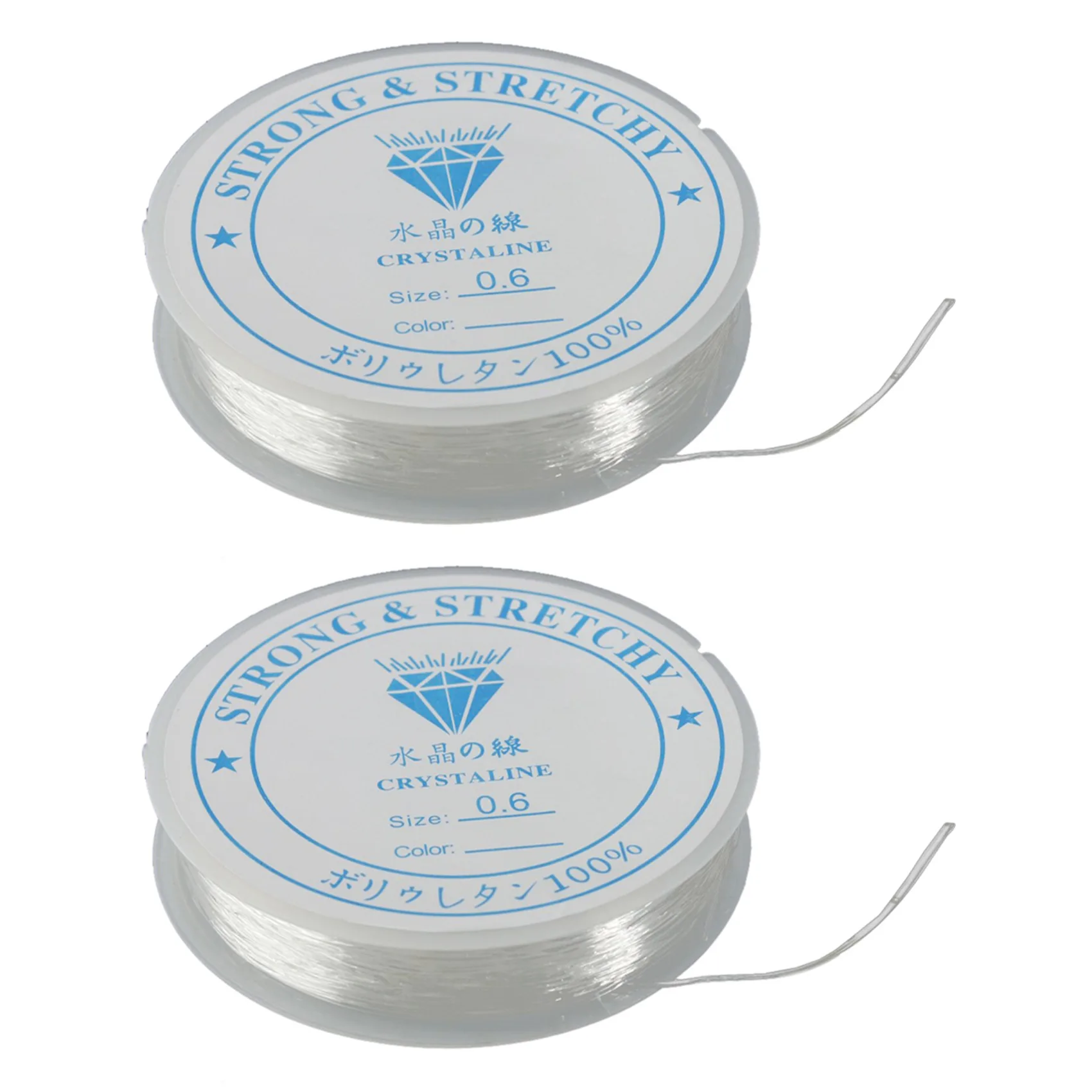 2Pcs 12 Meters Spool Of Crystal Clear Strong & Stretchy Elastic Beading Thread Cord Wire Jewellery Making Stringing