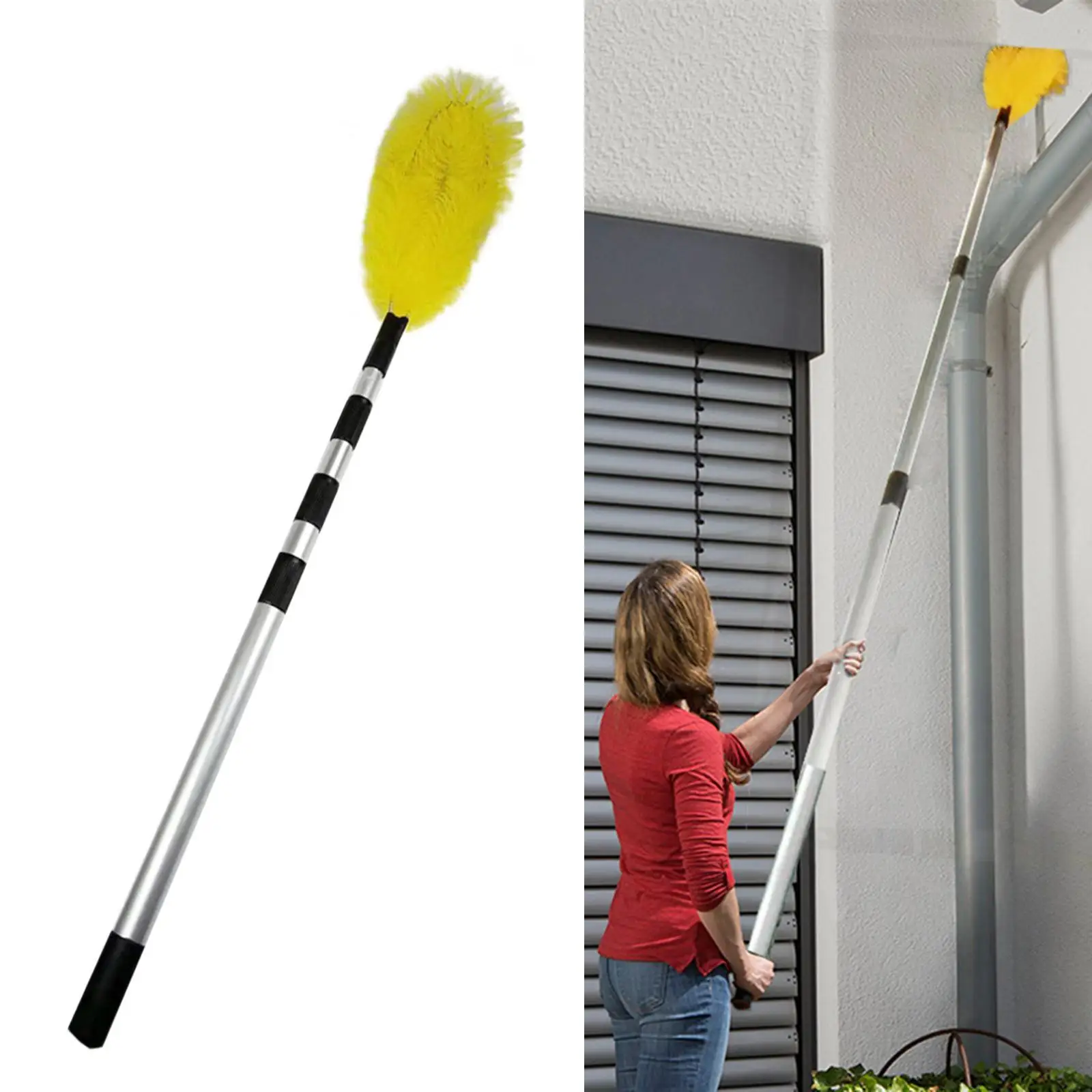 Gutter Guard Cleaning Brush Versatile Adjustable Length with Telescopic Pole