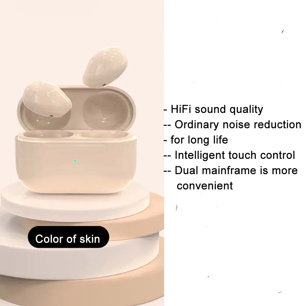 Mini Auriculares Bluetooth Onzichtbare oortelefoon Slaapheadset Draadloze slaapoordopjes Ruisonderdrukking met microfoon Oplaaddoos