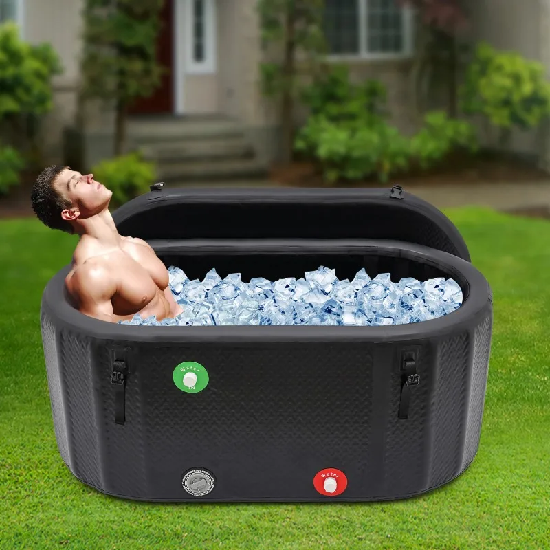 

150*80*67cm Inflatable Ice Bathtub Cold Water Therapy Plunge Tub for Athletes Outdoor Ice Barrel Plunge Tub
