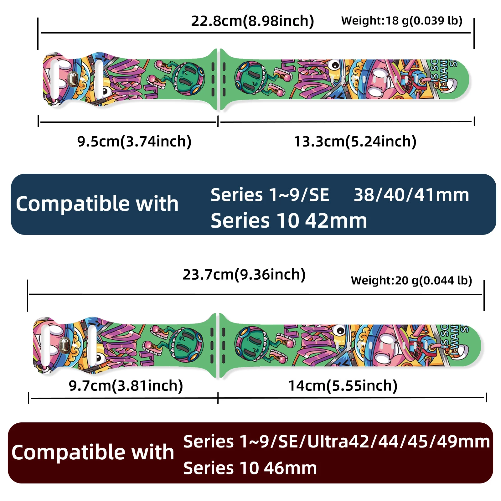 Silicone Strap for Apple Watch 10 9 8 7 SE Bionic Man Printed Band Replacable Bracelet for iWatch 46mm 45mm 44mm 42mm Watchband